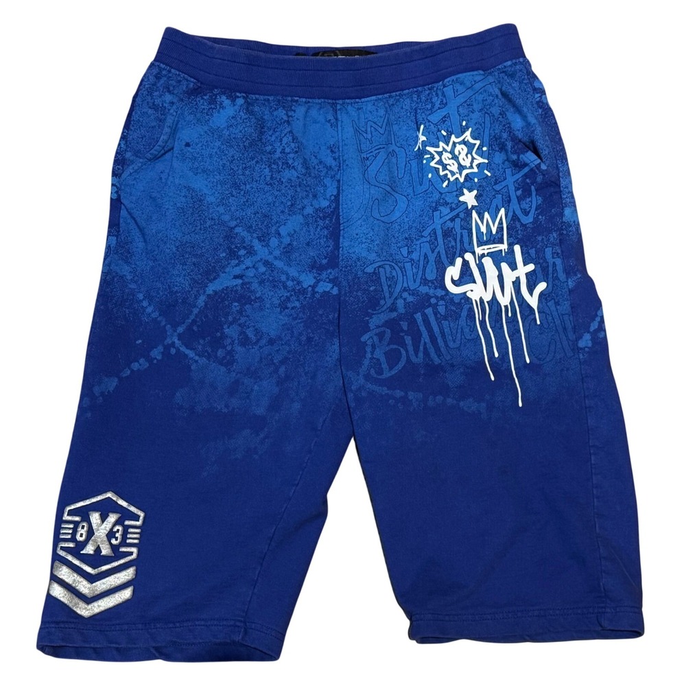 Switch Remarkable Sweat Shorts XL Blue Graffiti Graphic Streetwear Urban